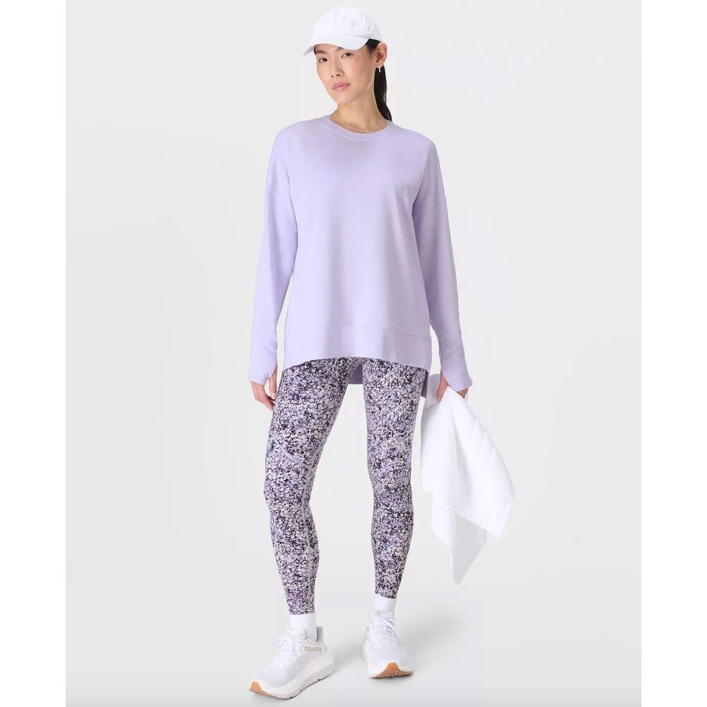 Sweaty Betty Pastel Lavender After Class Longline Sweatshirt Organic Cotton Sz M - Picture 3 of 11
